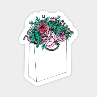 Flower Shopping Bag Sticker